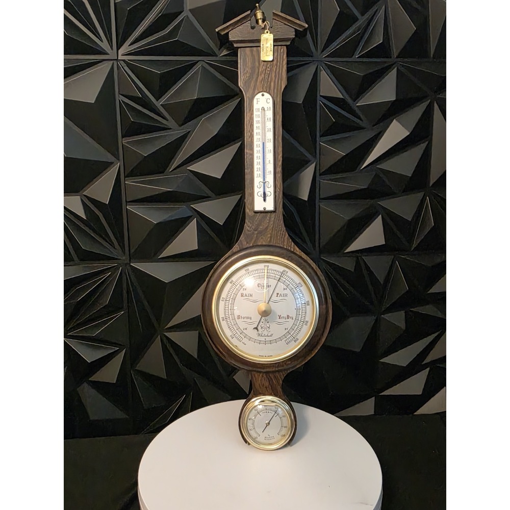 Whitehall Themometer Barometer Hygrometer Banjo Weather Station Wood Wall DAMAGE